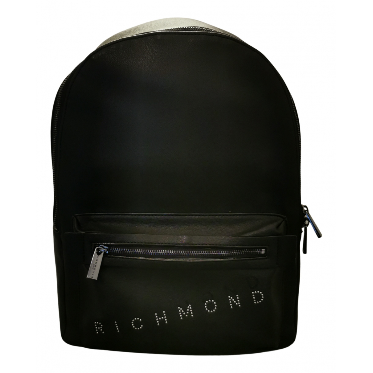 Leather backpack John Richmond Black in 